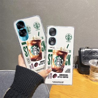 พร้อมส่ง ใหม่ เคสโทรศัพท์มือถือแบบนิ่ม ใส ลายกาแฟน่ารัก ยอดนิยม สําหรับ Honor90 Honor 70 90 Lite 5G 2023 Honor 90 Lite