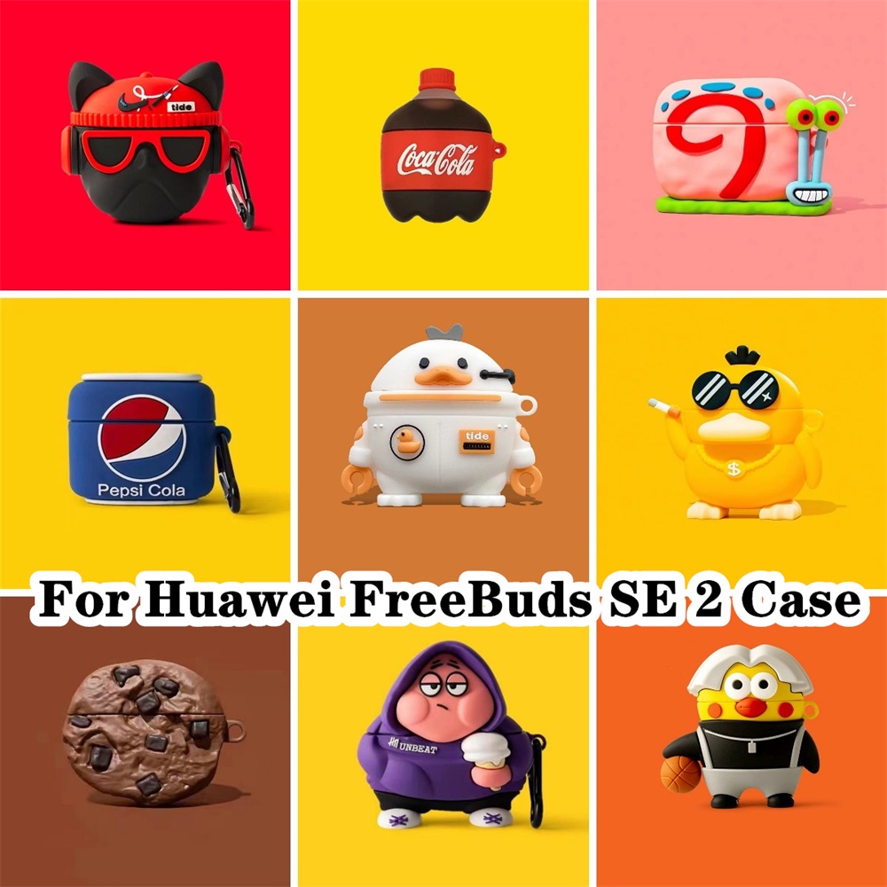 พร้อมส่ง! เคสโทรศัพท์มือถือแบบนิ่ม กันกระแทก ลายการ์ตูน สําหรับ Huawei FreeBuds SE 2 SE 2