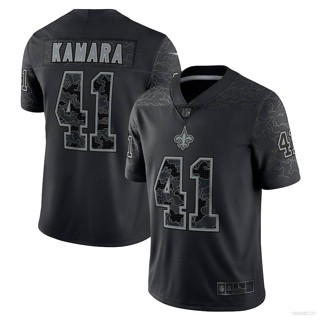 Qy NFL ใหม่ Orleans Saints Jersey Alvin Kamara เสื้อยืดลําลอง แขนสั้น คอกลม พิมพ์ลาย RFLCTV พลัสไซซ์ สีดํา เหมาะกับการเล่นกีฬา สําหรับผู้ชาย