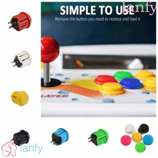 Lanfy สวิตช์ปุ่มอาร์เคด น้ําหนักเบา 24 มม. PC 6 สี แบบเปลี่ยน สําหรับกรอบ