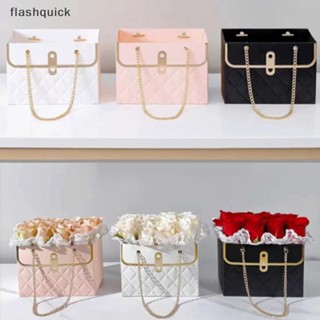 Flashquick กล่องกระดาษห่อของขวัญ แบบพกพา ลายดอกกุหลาบ