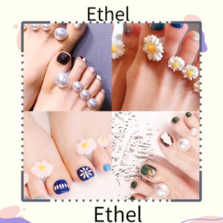 Ethel1 อุปกรณ์แยกนิ้วเท้า ลายดอกเดซี่ สําหรับร้านทําเล็บ 8 ชิ้น