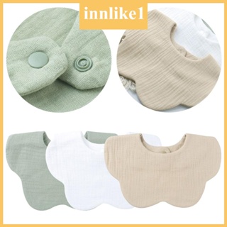 Innlike1 ผ้าขนหนูซับน้ําลาย สีพื้น สําหรับเด็กทารกแรกเกิด ผู้ชาย ผู้หญิง 3 ชิ้น