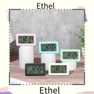 Ethel1 นาฬิกาดิจิทัล LED เครื่องวัดอุณหภูมิ นาฬิกาตั้งโต๊ะ