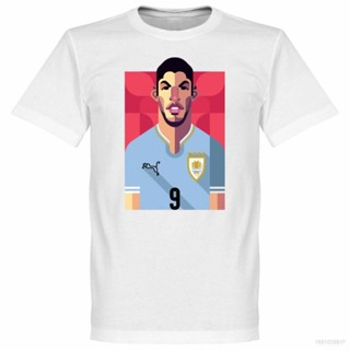 เสื้อยืดคอกลม แขนสั้น พิมพ์ลายการ์ตูน World Cup Uruguay Suarez Cavani พลัสไซซ์