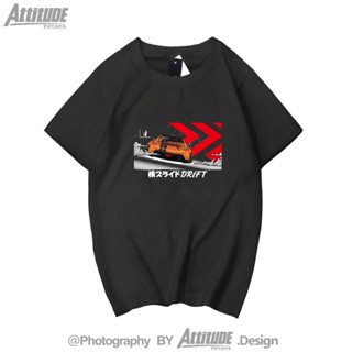 Tide brand attitude JDM เสื้อยืดแขนสั้น ผ้าฝ้าย ลายจรวดกระต่าย 86BRZ