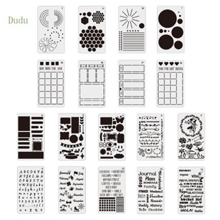 Dudu แผ่นแม่แบบ ฉลุลายกราฟฟิตี้ DIY สําหรับตกแต่งสมุด งานศิลปะ 18 ชิ้น