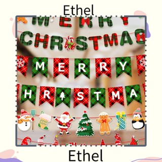 Ethel1 ธงแขวนตกแต่งบ้าน เทศกาลคริสต์มาส