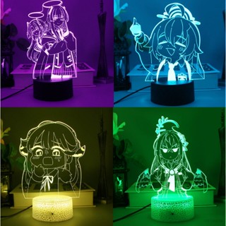 โคมไฟกลางคืน LED รูปการ์ตูนอนิเมะ 3d สีฟ้า ชาร์จ USB สําหรับตกแต่งบ้าน