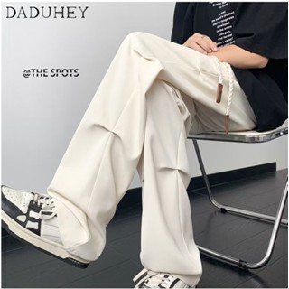 DaDuHey🔥 Summer New Straight Casual Pants Mens Fashion Brand Loose Wide Track Pants Jogger Pants