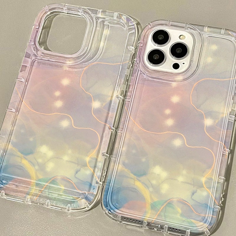 สำหรับ for iPhone 16 11 13 14 15 12 Pro Max 6S 7 8 Plus X XR XS MAX SE เคสนิ่มใสถุงลมนิรภัยกันกระแทกการ์ตูนน่ารัก