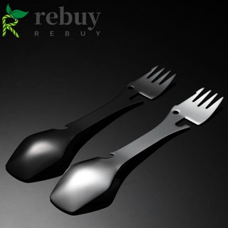 ซื้อบนโต๊ะอาหาร ตั้งแคมป์ เดินป่า แบบพกพา สเตนเลส อเนกประสงค์ Spork