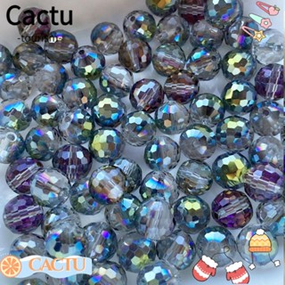 Cactu ลูกปัดแก้วคริสตัล AB ทรงกลม ขนาด 10 มม. สีแดงกุหลาบ สีเขียว สําหรับทํางานฝีมือ DIY 70 ชิ้น