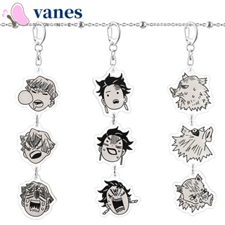 Vanes1 พวงกุญแจ จี้การ์ตูนอนิเมะดาบพิฆาตอสูร Kamado Tanjirou Brinco Blade Of Ghost Bag สไตล์ฮาชิบิระ สําหรับตกแต่งภายในรถยนต์