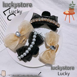 Lucky กิ๊บติดผม ตาข่ายคริสตัล แบบพกพา สําหรับผู้หญิง