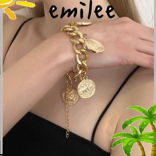 EMILEE สร้อยข้อมือผู้หญิง สีทอง พังก์ งู เสน่ห์ ย้อนยุค สายรัดข้อมือ