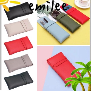 Emilee กระเป๋าใส่แว่นตาอ่านหนังสือ หนังนิ่ม ทรงสี่เหลี่ยม สีพื้น เรียบง่าย สําหรับผู้หญิง