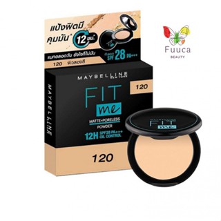 แป้งฟิตมี  Maybelline ตลับกลม FIT Me Matte + Poreless Powder 12hrs. แป้งคุมมัน 6กรัม SPF 28 PA+++