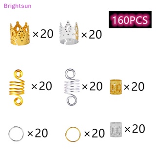 Brightsun 160x โลหะ แอฟริกัน ผม แหวน ลูกปัด ข้อมือ หลอด Ch เดรด ผมถักเปีย เครื่องประดับใหม่