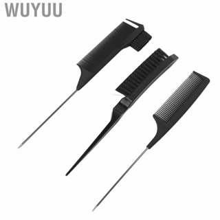 Wuyuu Rat Tail Comb Professional Ergonomic Highlighting Portable Soft Nylon Double Sided Dye Brush Safe for Hairdresser Home