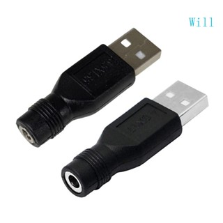 Will อะแดปเตอร์เชื่อมต่อ 5V USB เป็น DC USB A ตัวผู้ เป็น DC 3 5x1 35 มม. 4 0x1 7 มม.