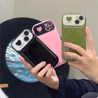 เคสโทรศัพท์มือถือ ซิลิโคน กันกระแทก ลายหัวใจ สีพื้น เรียบง่าย สําหรับ Apple Iphone 14 11 12 13 PRO MAX 13ProMax 12 13pro 11 14pro