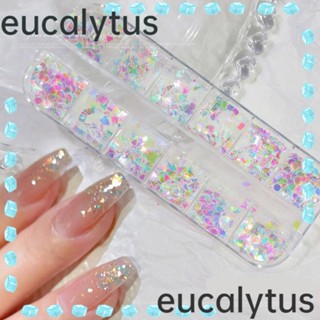 Eucalytus1 เลื่อมกลิตเตอร์ 12 ช่อง สําหรับตกแต่งเล็บ DIY