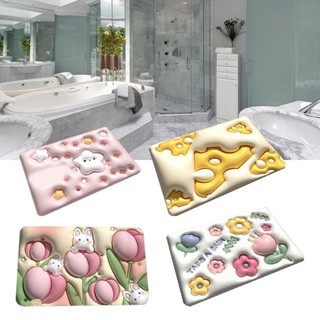 Family Shorage Diatomaceous Earth Floor Mat 3D Visual แผ่นดูดซับน้ำแห้งเร็วสำหรับห้องน้ำ