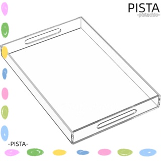 Pista ถาดเสิร์ฟอะคริลิค พร้อมที่จับ ขนาด 29.5x25.5 ซม. สําหรับตกแต่งบ้าน ห้องครัว