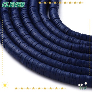 Clever ลูกปัดดินโพลิเมอร์ ทรงกลมแบน สีฟ้า 10 เส้น สําหรับทําเครื่องประดับ 3200 ชิ้น