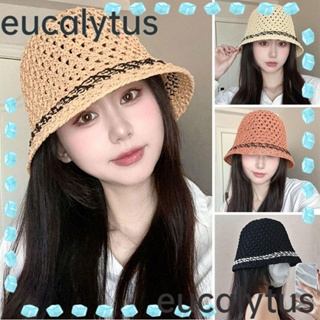 Eucalytus1 หมวกฟางกันแดด ระบายอากาศ สําหรับผู้หญิง