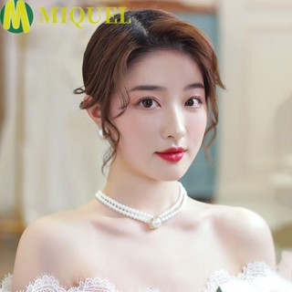 Miquel ต่างหูมุก ทรงกลม สวยหรู สไตล์เกาหลี คลาสสิค ปาร์ตี้