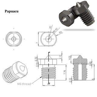 Papu ชุดหัวฉีดเครื่องพิมพ์ 3d 0.2-1 มม. ทนทานต่อการสึกหรอ สําหรับเครื่องพิมพ์ 3d