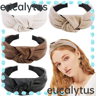 Eucalytus1 ที่คาดผม หนัง PU ผูกปม น่ารัก แฟชั่น สําหรับเด็กผู้หญิง