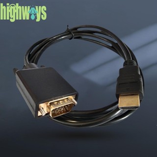 สายเคเบิลอะแดปเตอร์ 1.8 เมตร Plug and Play 1080p HDMI เข้ากันได้กับ VGA [highways.th]