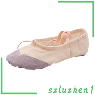 [Szluzhen1] รองเท้าบัลเล่ต์ ส้นเตี้ย พื้นนิ่ม เหมาะกับใส่เต้นรํายิมนาสติก สําหรับผู้ใหญ่