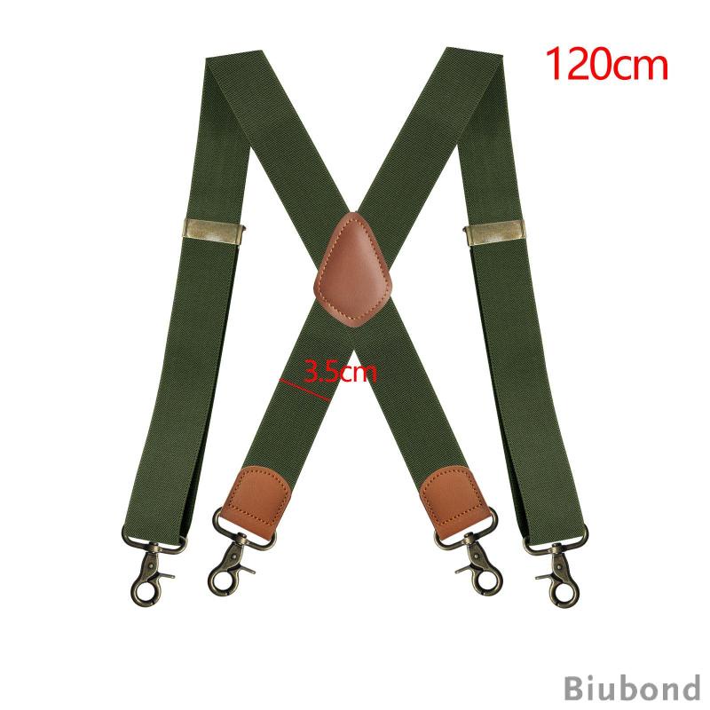 [Biubond] สายเอี๊ยม ปรับได้ พร้อมสายรัดยืดหยุ่น ประเภท X สําหรับผู้ชาย ใส่ทํางานหนัก