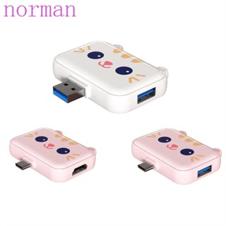 Norman อะแดปเตอร์ฮับแยกสายชาร์จ USB 3.0 Type C เป็น HDMI PD 60w สําหรับสมาร์ทโฟน คอมพิวเตอร์