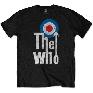 เสื้อยืด แขนสั้น พิมพ์ลาย The Who Elevated Target Band สีดํา