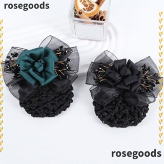 Rosegoods1 ผ้าคลุมตาข่ายคลุมผม, เครื่องประดับผม ชีฟอง, กระเป๋าผม, กิ๊บติดผม ย้อนยุค หรูหรา พยาบาล