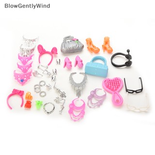 Blowgentlywind สร้อยคอ รองเท้า ต่างหู อุปกรณ์เสริม สําหรับตุ๊กตาบาร์บี้ BGW