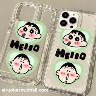 เคสโทรศัพท์มือถือแบบนิ่ม กันกระแทก ลายการ์ตูนชินจังจอมแก่น สําหรับ iPhone14 14Plus 13 12 11 Pro Max XR IX