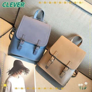 Clever กระเป๋าสะพายไหล่ กระเป๋าถือ หนัง PU ขนาดมินิ มีซิป สีพื้น สีแดง เหมาะกับการพกพาเดินทาง