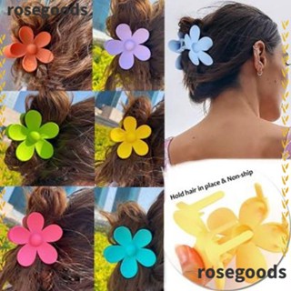 Rosegoods1 กิ๊บติดผม แบบหนา ลายดอกไม้ 7 สี แฟชั่น ไม่เป็นอันตรายต่อหนังศีรษะ สําหรับผู้หญิง 3 ชิ้น