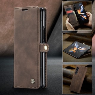 เคสโทรศัพท์หนัง กันกระแทก พร้อมช่องใส่บัตร หรูหรา สําหรับ Samsung Galaxy Z Fold 5 Z Fold 4