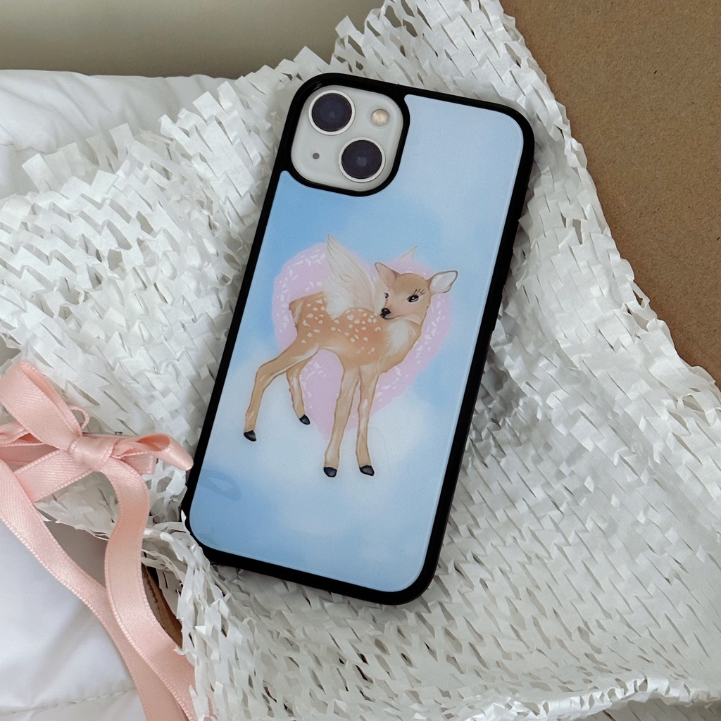 Blue sky เคสกวางน่ารักสําหรับ iphone17/16/15pro/13pro/14promax/13promax/12/11/xsmax/xr โทรศัพท์มือถือป้องกันกรณีฝาครอบ