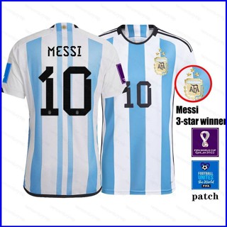 เสื้อยืด ลายทีมชาติฟุตบอล World Cup Winner Argentina Messi 3 Star GP1 2022-2023 พลัสไซซ์ สําหรับทุกเพศ PG1