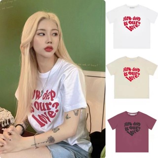 luv is true  how deep is our love  เสื้อครอป พร้อมส่ง