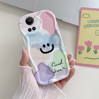 ใหม่ พร้อมส่ง เคสโทรศัพท์มือถือ ซิลิโคนนิ่ม กันรอยเลนส์กล้อง ลายกราฟฟิตี้หน้ายิ้ม สีมาการอง สําหรับ OPPO Reno10 Pro+Plus 5G Reno10Pro+Reno8 T 8T Reno8 Z Reno7 Z 5G 4G 2023