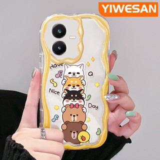 เคสโทรศัพท์มือถือใส แบบนิ่ม ลายการ์ตูนสัตว์ กันกระแทก สําหรับ VIVO Y22 Y22s